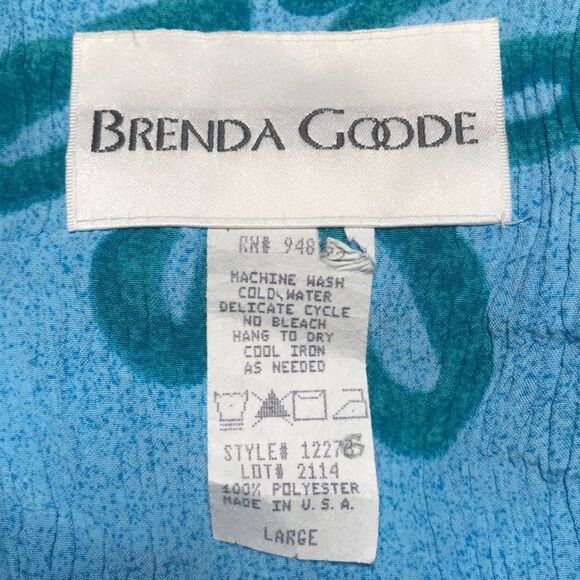 Vintage 90s Beachy Floral Retro Blue Coastal Summer Co-ord Set / Size: Large - Picture 6 of 7